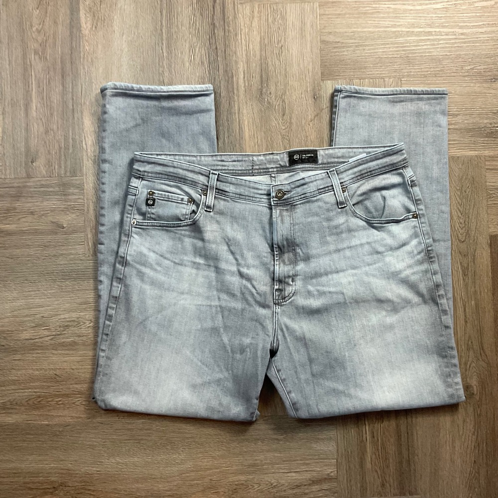 AG Adriano Goldschmied Everett Slim Straight Jeans Mens 40x29 Gray Made in Italy